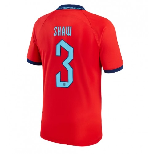 Anglia Luke Shaw #3 Koszulka Wyjazdowych MŚ 2022 Krótki Rękaw